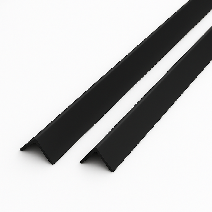 2 x Black Rigid Angle 100mm x 100mm x 1  Metre  ^
