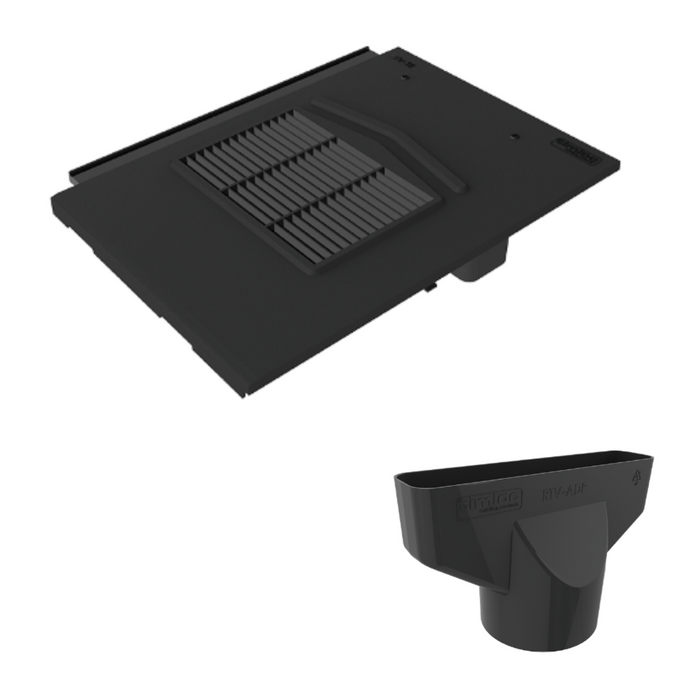 Timloc Black Thin Leading Roof Tile Vent with Adapter