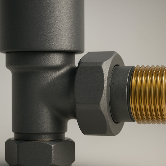 Kartell K-Rad Straight Modern Radiator Valve 15mm – Anthracite Grey – Single