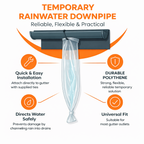 20 Metre Temporary Rainwater Downpipe 5 Inch 250 Gauge Kit