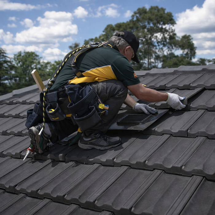 Plain Roof Tile Vent - Grey