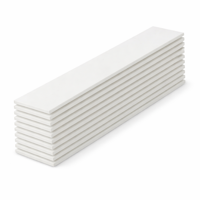 10 x 25mm White PVC Flat Bar x 1 Metre