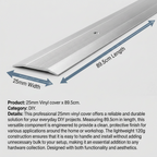 3 x Vinyl Cover 25mm x 89.5cm Protective Trim for DIY and Hardware Maintenance 120g Lightweight Surface Guard