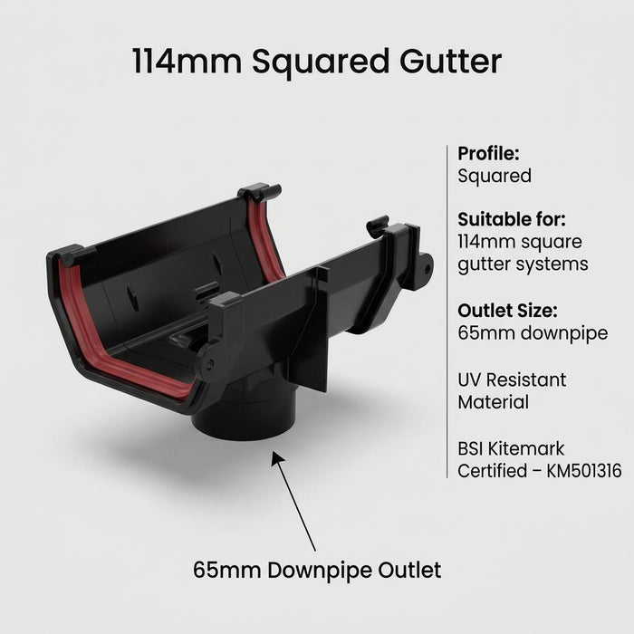 30m Squareline Gutter Running Outlet Kit