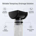 Black 15m Round Gutter Stop End Outlet Kit 112mm