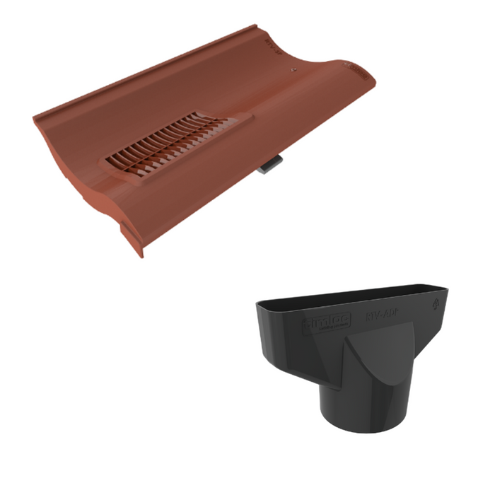 Timloc Red Single Pantile Roof Tile Vent with Adapter