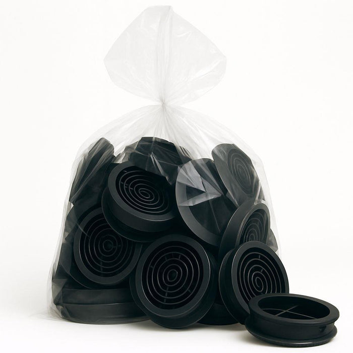 100 Pack 68mm Black Plastic Round Soffit Air Vents | UV Resistant UPVC Push-in Roof Disc for Fascia | Long-Lasting, Durable, and Weatherproof Circular Soffit Vent for Optimal Ventilation