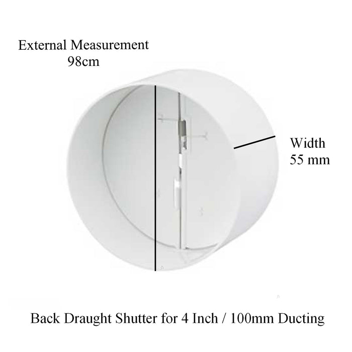 Brown Gravity Flap Air Vent & Back Draught Shutter 4 Inch
