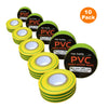 10 x Electrical Yellow / Green Earth PVC Insulation Tape<br><br>