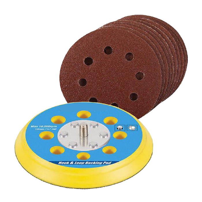 Mixed Grit Punched Sanding Discs & Backing Pad