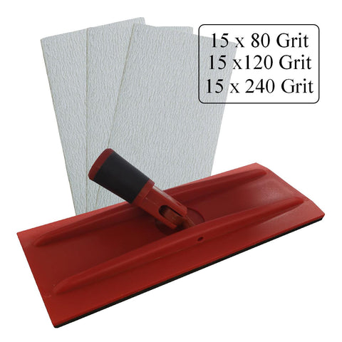 Hook and Loop Pole Wall Sander with 45 Mixed Grit Sanding Sheets