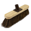 Natural Bassine Hard Sweeping Brush 12 Inch Broom Head Varnished Wood