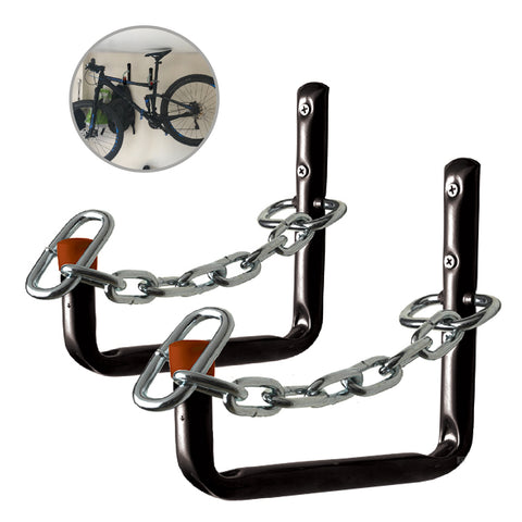2 x  Lockable 210mm Storage Hooks, Wall Mounted for Ladders & Bikes