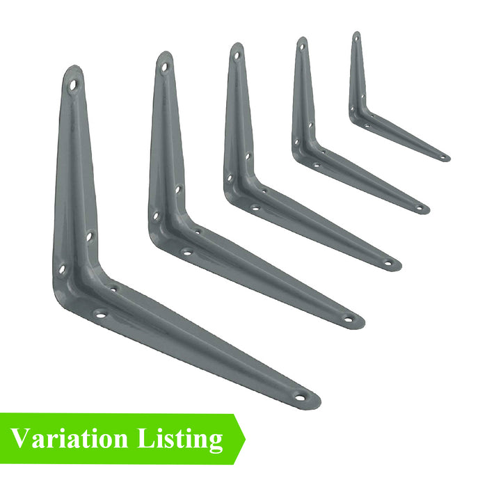 10 x Grey Metal London Shelf Support Brackets