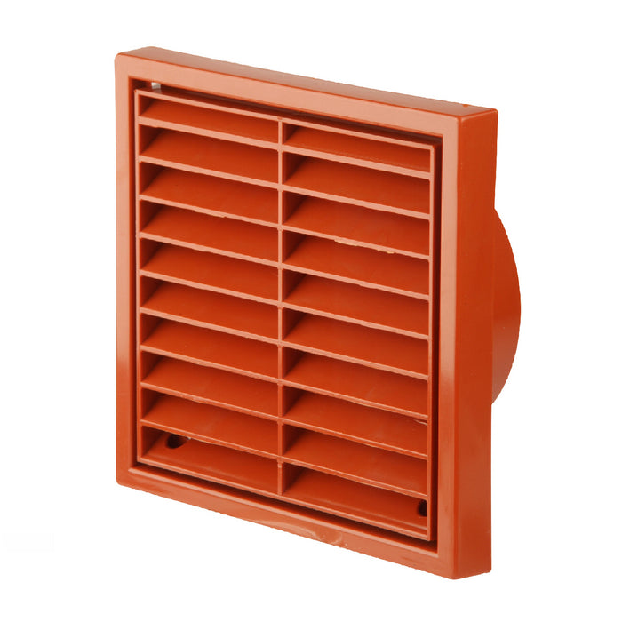 Terracotta Extractor Fan Air Vent Louvre Grille for 4 Inch Ducting