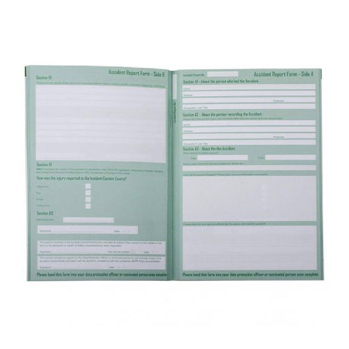 Official A5 Accident Injury Report Book 20 Pages