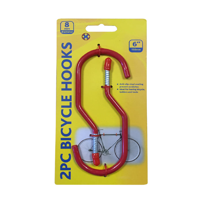 2 x Storage Bike Hooks Wall Mounted for Garages & Sheds