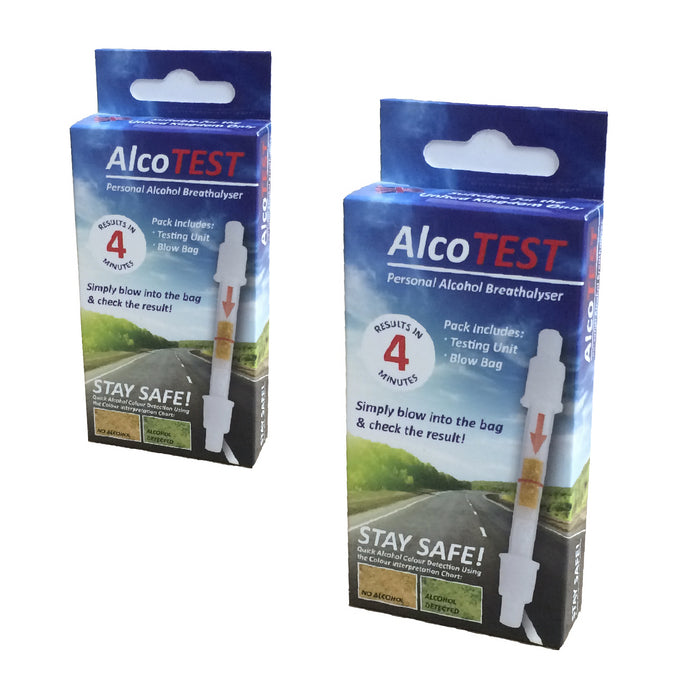 2 x UK Alcohol Breathalyser Disposable Tester Kit
