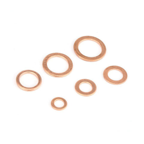 110 x Assorted Copper Washers 6-16mm for sealing fluids and liquids