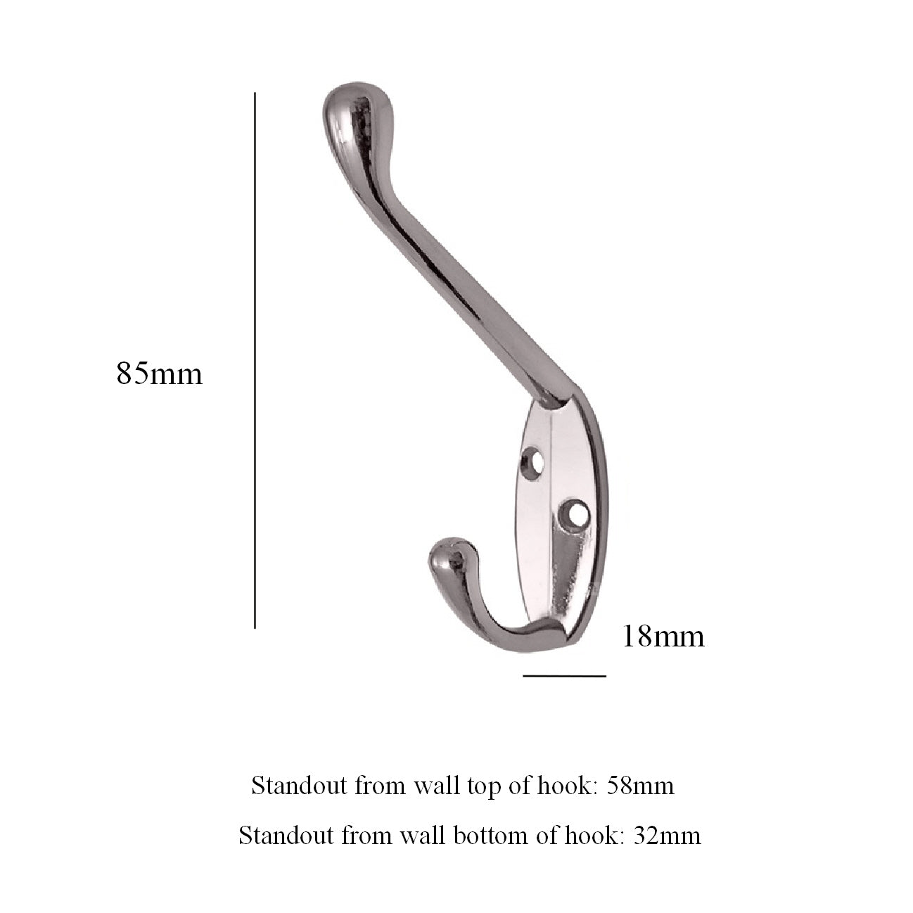 Polished Chrome Double Hat & Coat Hooks