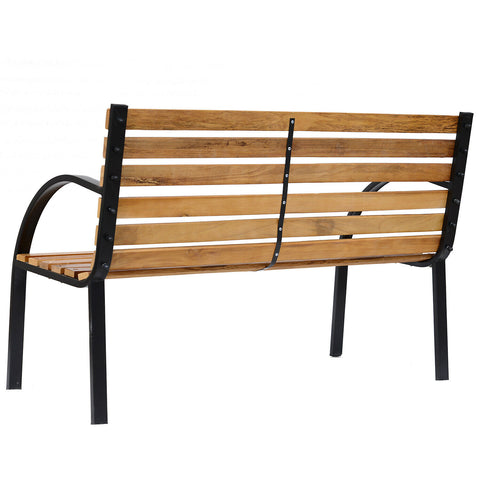 Garden Bench Hardwood 2 Seater Outdoor Wooden & Metal Chair