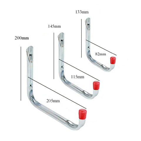6 x Assorted Chrome Storage Hooks Wall Mounted<br><br>
