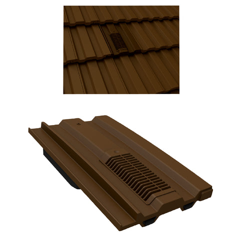 Dark Brown Mini Castellated Roof Tile Vent for Marley Redland Sandtoft