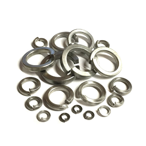 500 x Assorted Spring & Flat Washers, Galvanized Zinc Plated