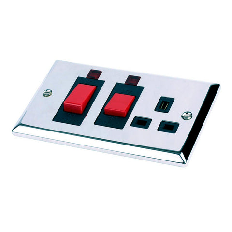 Electrical Polished Mirror Chrome Sockets & Switches / Menu Options