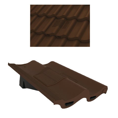 Dark Brown Double Pantile Roof Tile Vent & Adapter for Marley Redland Sandtoft
