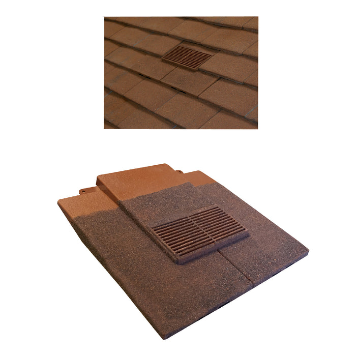 Granulated Light Brown Plain In-line Roof Tile Vent & Pipe Adapter