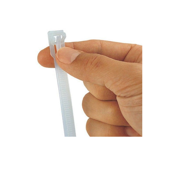 100 x Natural Releasable Cable Ties Size: 300 x 7.6mm