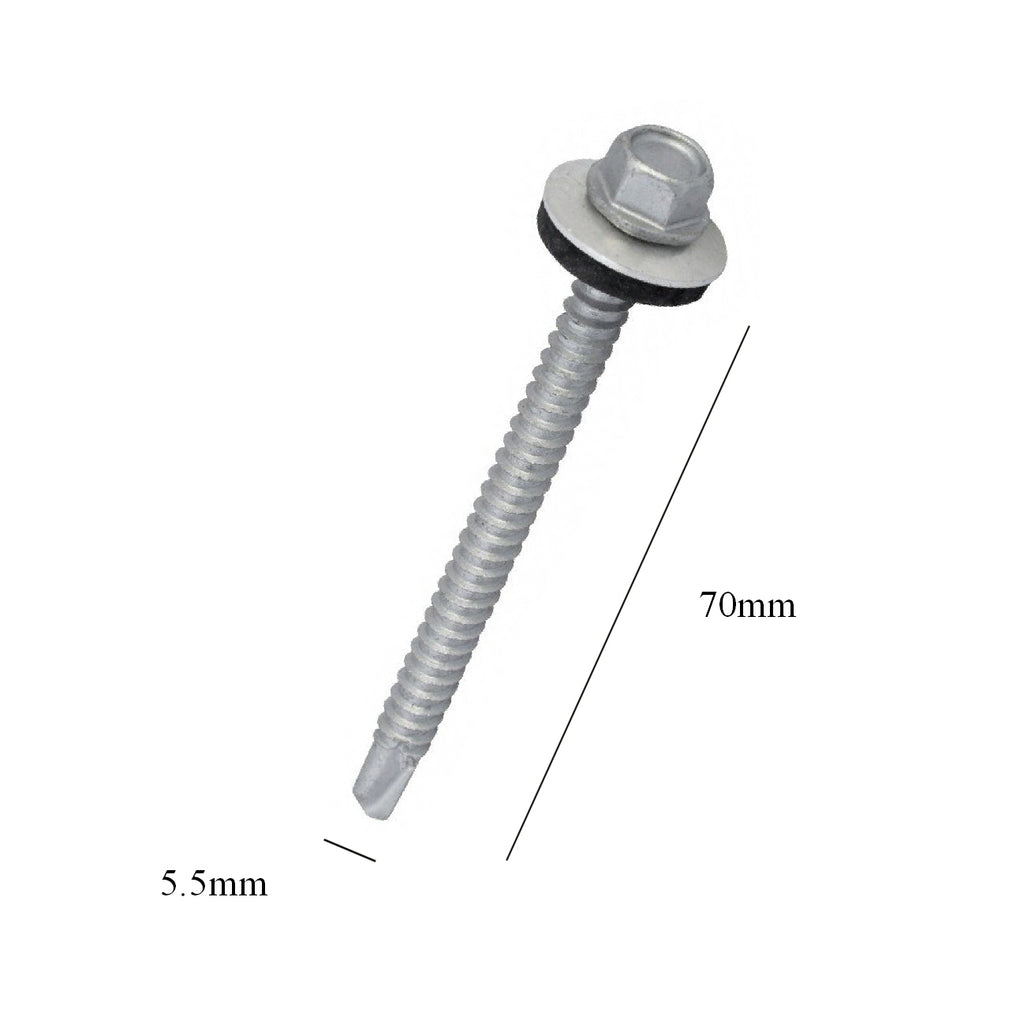 50 x  Roofing & Cladding Screws 5.5 x 70mm Self Drill