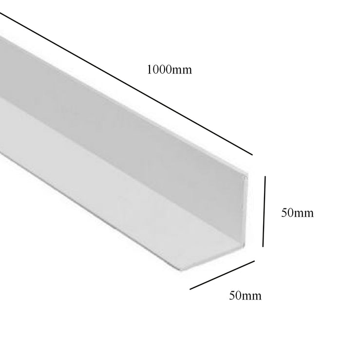 White 1 Metre UPVC Angle 50 x 50mm Corner Trim