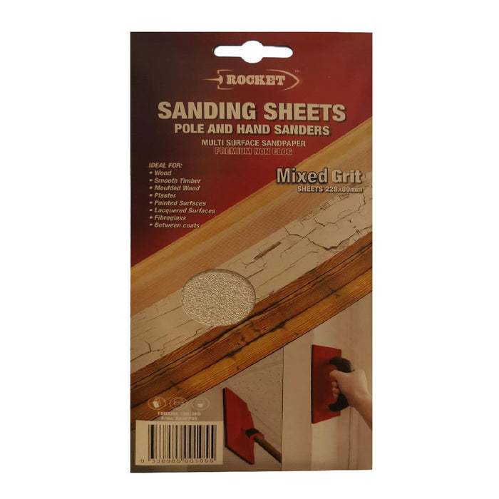Hook and Loop Hand Wall Sander with 30 Mixed Grit Sanding Sheets