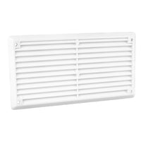 6" x 3" White Plastic Louvre Air Vent Grille with Flyscreen Cover
