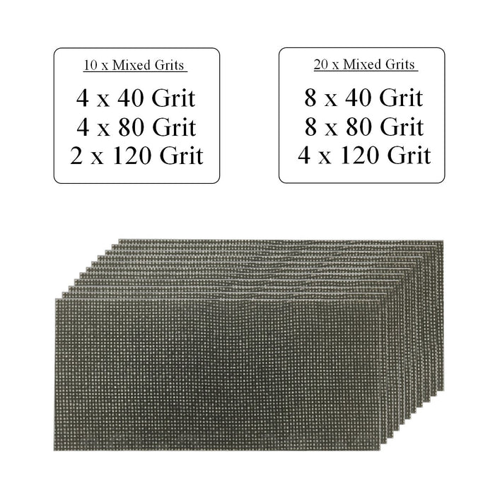 Hook and Loop 1/3 Mesh Sanding Sheets 93 x 190mm