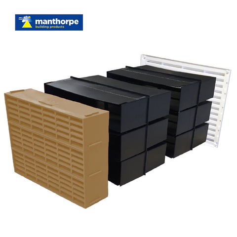9" x 9" Manthorpe Extendable Combination Cavity Wall Sleeve Vent