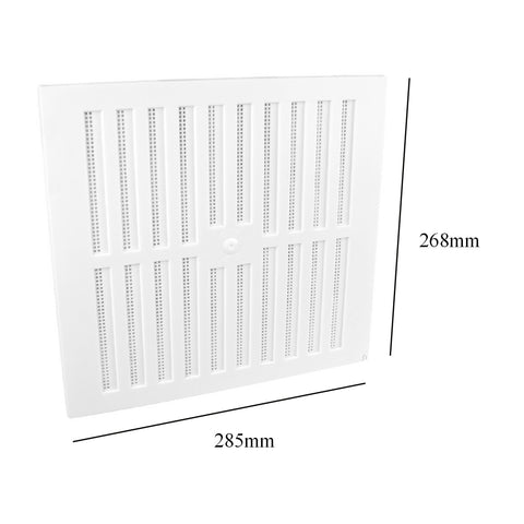 9" x 9" White Adjustable Air Vent Grille with Flyscreen Cover