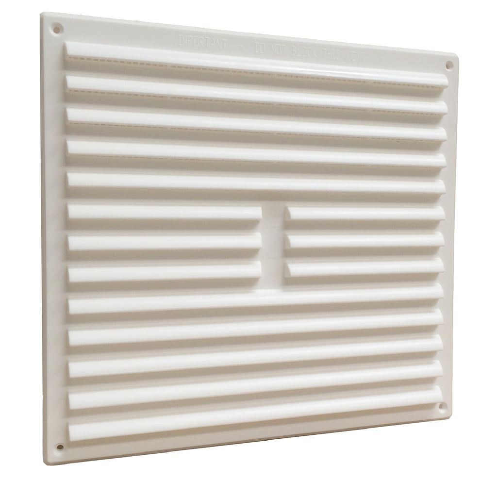 9" x 9" White Louvre Air Vent Grille with Removable Flyscreen Cover