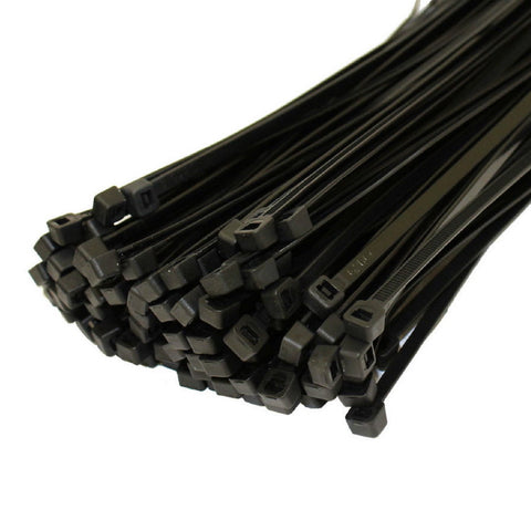 100 x Black Cable Ties 200mm x 4.8mm / Zip Ties<br><br>