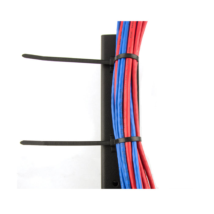 25 x Black Push Mount Winged Cable Ties 200mm x 4.8mm