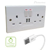 Double Wall Socket with Twin USB fast Charger Ports<br><br>