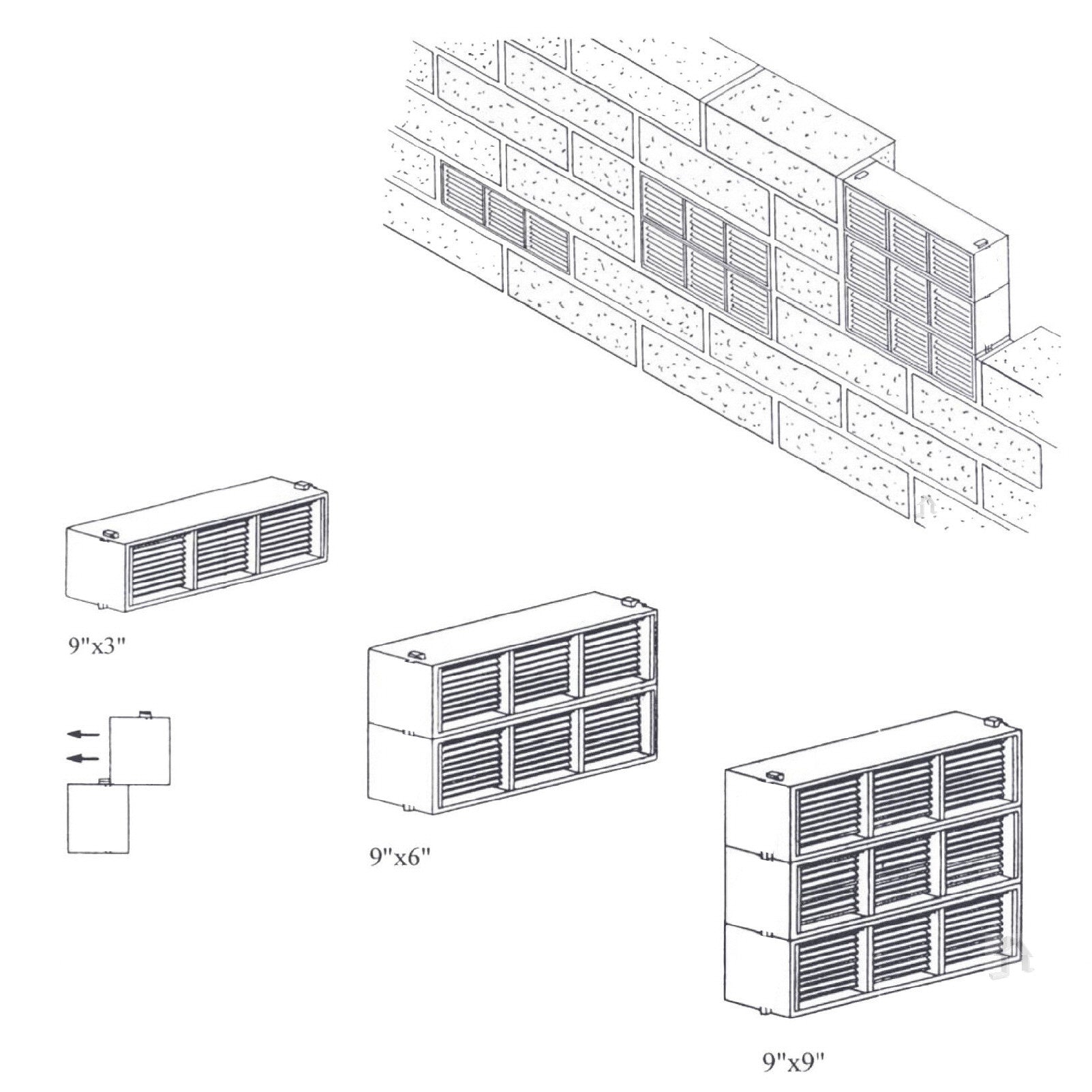 Manthorpe Buff Interlocking Air Brick Vents