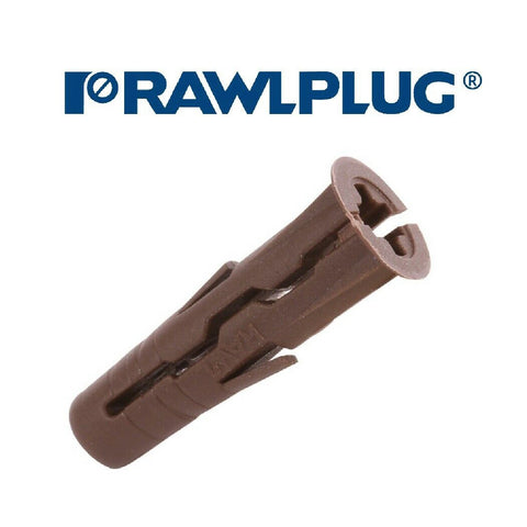 RawlPlug Brown 7mm Wall Plugs & Screws / 450 Plugs & 450 Screws