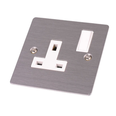 Electrical Flat Plate Satin Stainless Steel Sockets & Switches / Menu Options