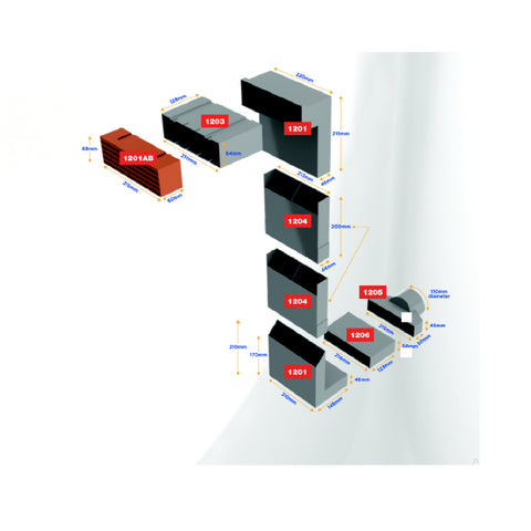 Telescopic Adjustable Underfloor Cavity Vent with Extensions & Air Brick