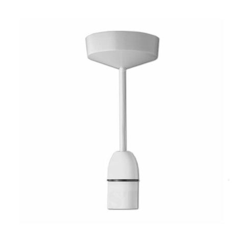 5 x White Ceiling Pendant & Rose, Strong Flex Drop, Max 100 Watt