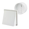 White Hooded Cowl Extractor Air Vent & Back Draught Shutter 4 Inch