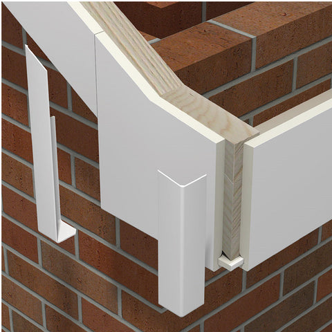 5 x Fascia Board Corner Joints White 300mm Square Edge Profile